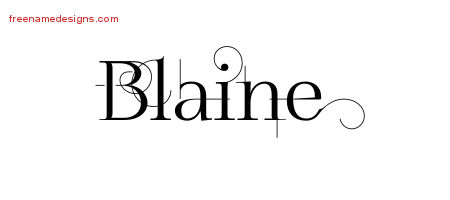 Decorated Name Tattoo Designs Blaine Free Lettering