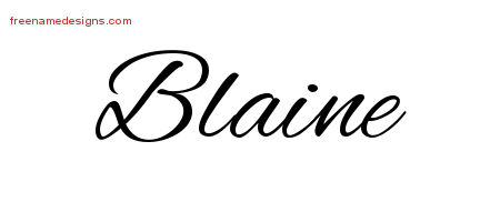 Cursive Name Tattoo Designs Blaine Free Graphic