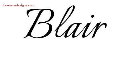 Calligraphic Name Tattoo Designs Blair Free Graphic