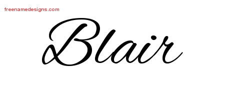 Cursive Name Tattoo Designs Blair Free Graphic