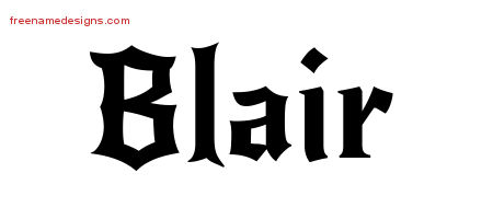 Gothic Name Tattoo Designs Blair Free Graphic