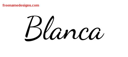 Lively Script Name Tattoo Designs Blanca Free Printout