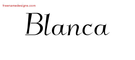 Elegant Name Tattoo Designs Blanca Free Graphic