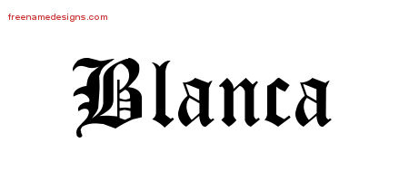 Blackletter Name Tattoo Designs Blanca Graphic Download