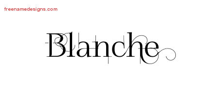 Decorated Name Tattoo Designs Blanche Free