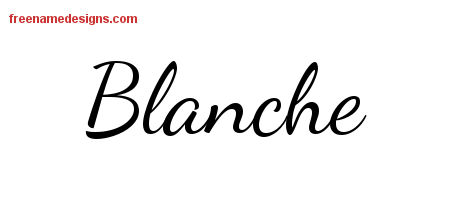 Lively Script Name Tattoo Designs Blanche Free Printout
