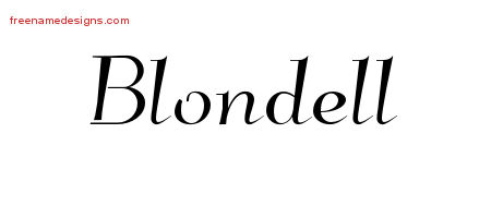 Elegant Name Tattoo Designs Blondell Free Graphic