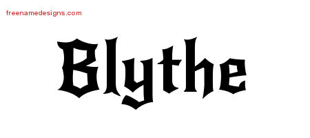 Gothic Name Tattoo Designs Blythe Free Graphic