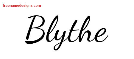 Lively Script Name Tattoo Designs Blythe Free Printout