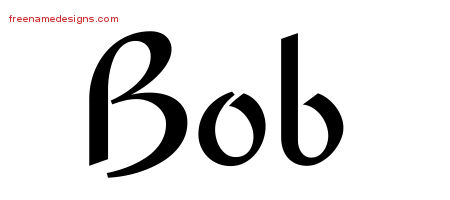Calligraphic Stylish Name Tattoo Designs Bob Free Graphic