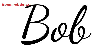 Lively Script Name Tattoo Designs Bob Free Download