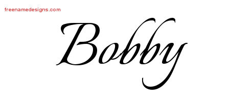 Calligraphic Name Tattoo Designs Bobby Free Graphic