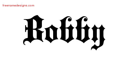 Old English Name Tattoo Designs Bobby Free Lettering