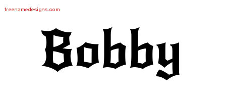 Gothic Name Tattoo Designs Bobby Free Graphic