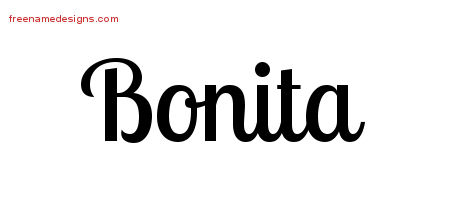 Handwritten Name Tattoo Designs Bonita Free Download - Free Name Designs