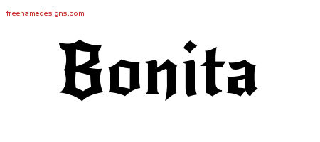 Gothic Name Tattoo Designs Bonita Free Graphic