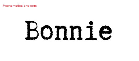 Typewriter Name Tattoo Designs Bonnie Free Download