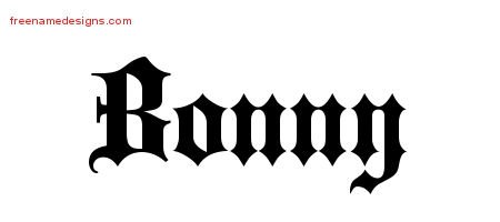 Old English Name Tattoo Designs Bonny Free