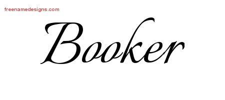Calligraphic Name Tattoo Designs Booker Free Graphic