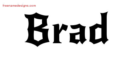 Gothic Name Tattoo Designs Brad Download Free