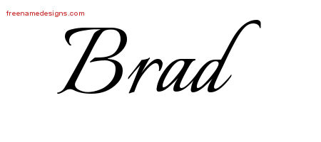Calligraphic Name Tattoo Designs Brad Free Graphic
