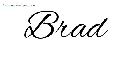 Cursive Name Tattoo Designs Brad Free Graphic