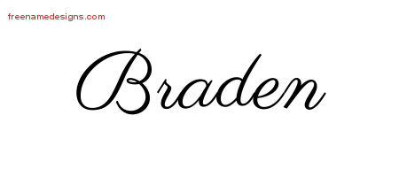 Classic Name Tattoo Designs Braden Printable