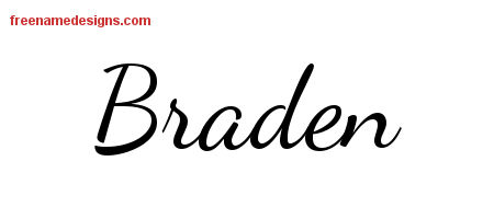 Lively Script Name Tattoo Designs Braden Free Download