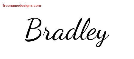Lively Script Name Tattoo Designs Bradley Free Download