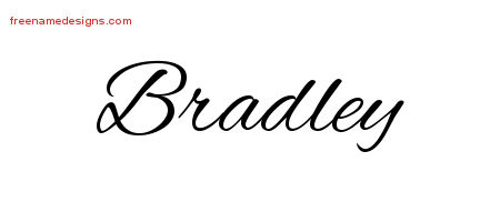 Cursive Name Tattoo Designs Bradley Free Graphic