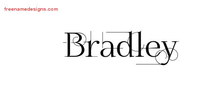 Decorated Name Tattoo Designs Bradley Free Lettering