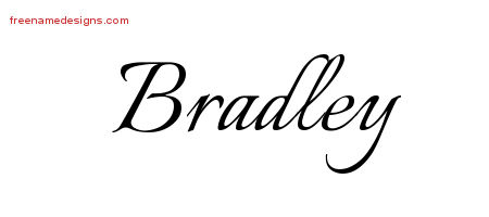 Calligraphic Name Tattoo Designs Bradley Free Graphic
