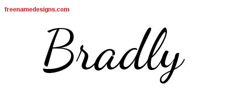 Lively Script Name Tattoo Designs Bradly Free Download
