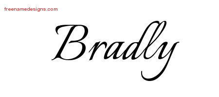 Calligraphic Name Tattoo Designs Bradly Free Graphic