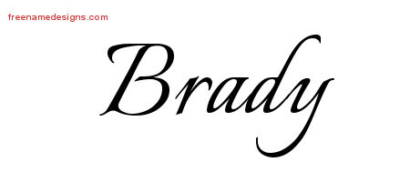 Calligraphic Name Tattoo Designs Brady Free Graphic