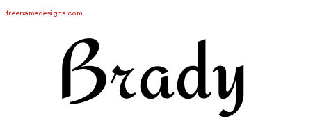 Calligraphic Stylish Name Tattoo Designs Brady Free Graphic