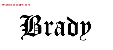 Blackletter Name Tattoo Designs Brady Printable