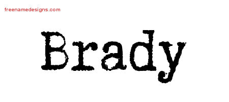 Typewriter Name Tattoo Designs Brady Free Printout