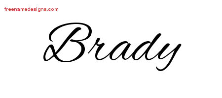 Cursive Name Tattoo Designs Brady Free Graphic