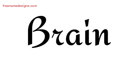 Calligraphic Stylish Name Tattoo Designs Brain Free Graphic