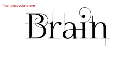 Decorated Name Tattoo Designs Brain Free Lettering