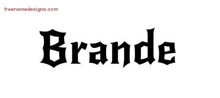 Gothic Name Tattoo Designs Brande Free Graphic