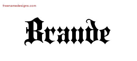 Old English Name Tattoo Designs Brande Free