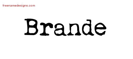 Vintage Writer Name Tattoo Designs Brande Free Lettering