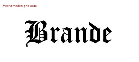 Blackletter Name Tattoo Designs Brande Graphic Download