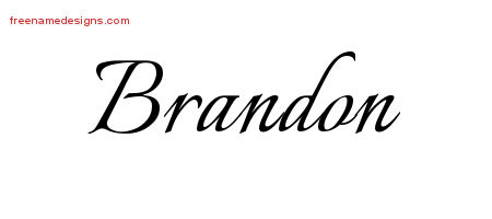Calligraphic Name Tattoo Designs Brandon Free Graphic