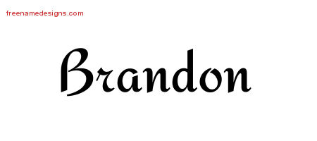 Calligraphic Stylish Name Tattoo Designs Brandon Free Graphic