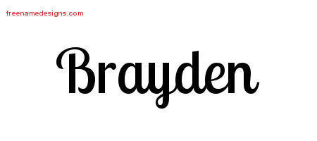 Handwritten Name Tattoo Designs Brayden Free Printout