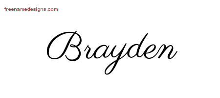 Classic Name Tattoo Designs Brayden Printable