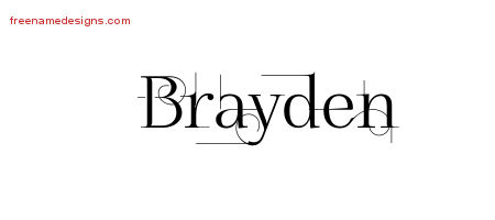 Decorated Name Tattoo Designs Brayden Free Lettering